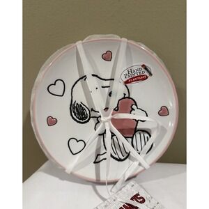 PEANUTS SNOOPY 2026 VALENTINE'S DAY SET OF 4 APPETIZER PLATES CHRISTMAS GIFT